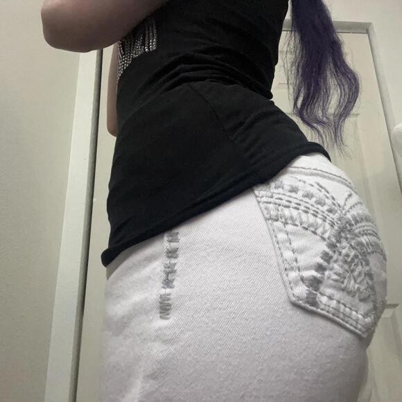 white low rise jeans mcbling y2k grunge - Picture 3 of 8